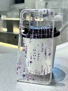 1pc Transparent Floral Painted Thick Anti-Drop Protective Phone Case, Compatible With Samsung Galaxy S26/S26PLUS/S26 Ultra, S25/S25PLUS/S25 Ultra, A17/A07/A16/A36/A26/A56/A50/A12/A32/A52/A72/A51/A21S/A13/A14, S24/S24PLUS/S24Ultra, S22/A52/A53/A54/A55, 11/12Pro/12/12X/13Pro/14Pro/15Pro, 10/9/Note9/12c/Note11pro/Note8Pro - Multicolor - View 1