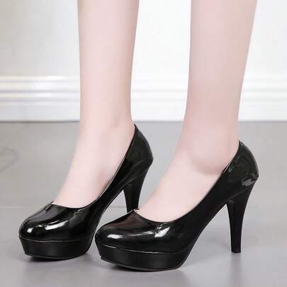 Tacones altos en el campo nocturno zapatos femeninos de pico , Zapatos de tacón de mujer, zapatos individuales impermeables, tacones altos