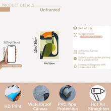 1pc Modern Minimalist Toucan Canvas Wall Art - Abstract Geometric Tropical Bird Oil Painting, Main Colors In Blue-Green, Orange, Beige And Blue - Unframed Poster, Suitable For Living Room, Bedroom, Kitchen, Office, Dining Room - Modern Home Decor Gift - Easy To Hang Indoor/Outdoor Decoration, Kitchen Art, Vibrant Artwork, 2D Flat Painting - Multicolor - View 17