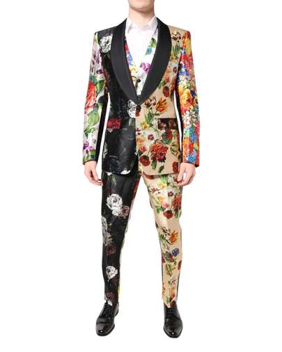 Dolce & Gabbana Floral Print Suit TwoPiece Men Multicolor