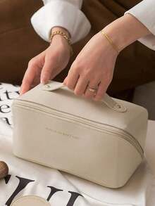 1pc Fashion Large Capacity Women's Makeup Bag, Portable Travel Handheld Cosmetic Organizer Bag - C(L Size Basic Model) - View 19