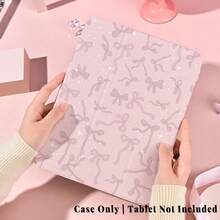 1pc Kawaii Pink Sparkle Bow Protective Cover With Pen Slot Multi-Angle Magnetic Stand Cover With Auto Sleep/Wake,Kawaii Tablet Case Compatible With Pro/Air/Compatible With Samsung Galaxy A9/S9/S7/S10+/Compatible With XIAOMI Pad/5/6/7 - Multicolor - View 3