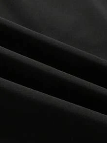 1件装男士直筒字母印花拉链口袋休闲运动裤，夏季 - 黑色 - 查看 9