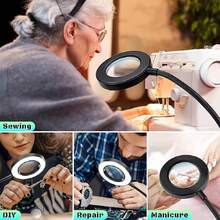 10X Magnifying Glass With Light, Clip-On Magnifier With Light, LED Desk Magnifier With Clamp, 3 Adjustable Brightness Modes LED Magnifying Lamp, Suitable For Bedside, Crafts, DIY Repair - one-size - View 4