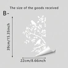 1/2 piezas Calcomanía de ventana con silueta de pájaro blanco abstracto, pegatina de vinilo con patrón de rama de árbol removible, sin gel, adherencia estática, adecuada para decoración de puertas de vidrio del hogar - Multicolor - Ver 13