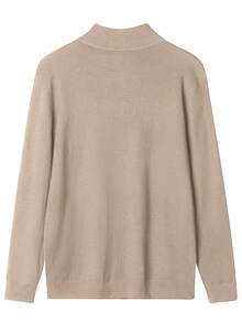 Áo len nam dáng rộng, co giãn, màu trơn, tối giản, tay dài, cổ đứng, có khóa kéo, thích hợp cho mùa thu/đông. - Lạc đà - Xem 3