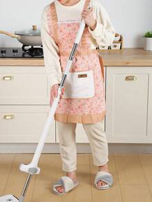 1pc Waterproof And Oil Resistant Canvas Apron - Floral Design, Adjustable Belt, Breathable Fabric, New Kitchen Home Cooking Oil And Stain Proof Scarf - Multicolor - View 15