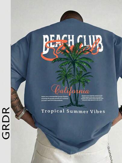  GRDR Men's Fashionable Printed Loose Short Sleeve T-Shirt | Exquisite Design | Summer Essential | Easy To Match | Showcase Your Style