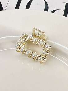 迷你方形水钻发夹 - 精致优雅的发饰，轻松驯服碎发，固定半扎发型，为您的造型增添一抹低调光泽。适合日常佩戴、工作和休闲外出，这款小巧的发夹兼具经典优雅与实用功能，为您的发型增添一丝低调魅力。夏季沙滩抓夹 度假发夹 - 彩色 - 查看 1