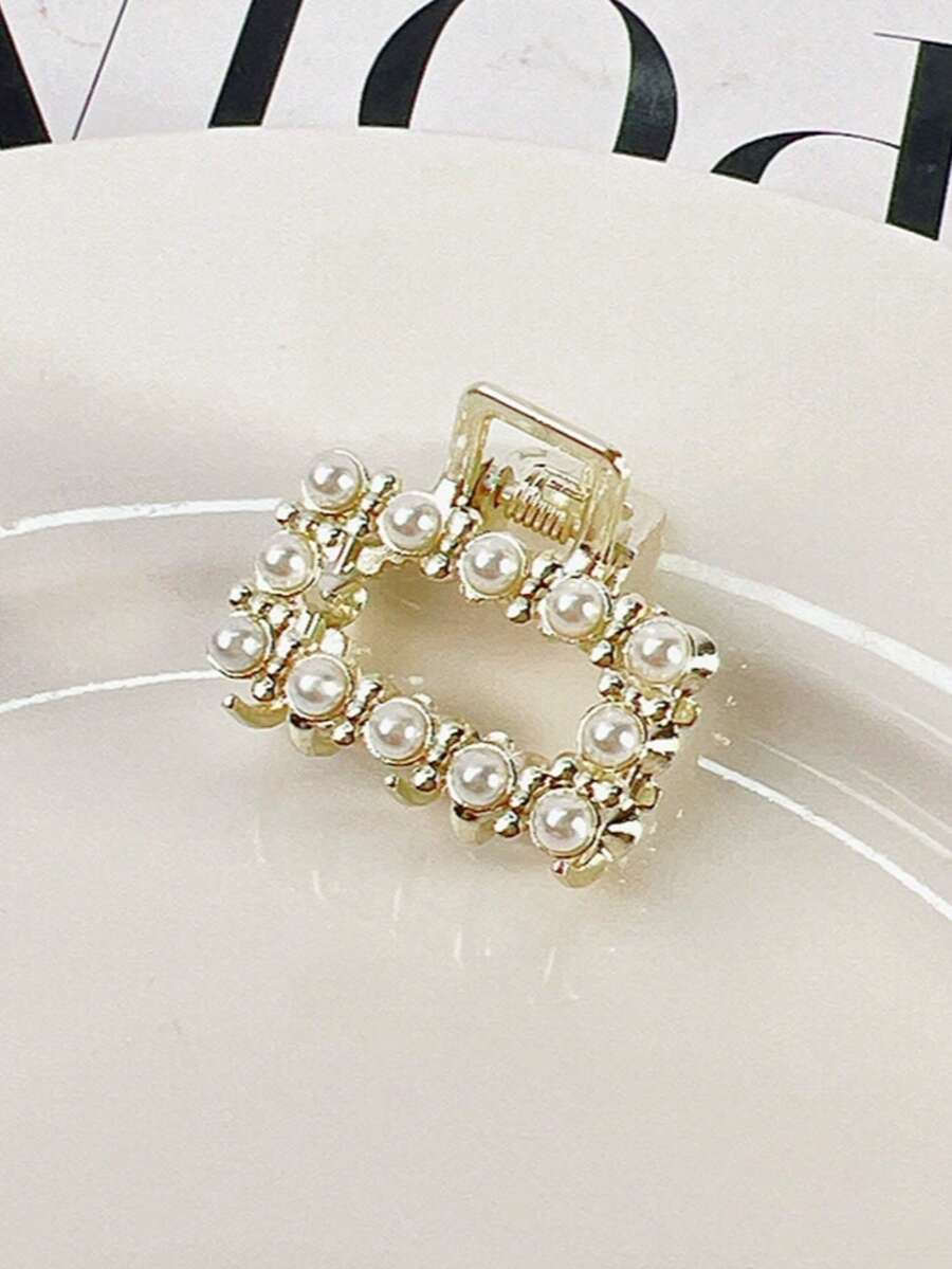 迷你方形水钻发夹 - 精致优雅的发饰，轻松驯服碎发，固定半扎发型，为您的造型增添一抹低调光泽。适合日常佩戴、工作和休闲外出，这款小巧的发夹兼具经典优雅与实用功能，为您的发型增添一丝低调魅力。夏季沙滩抓夹 度假发夹 - 彩色 - 查看 1