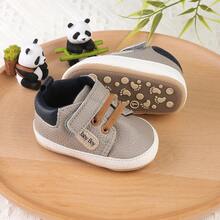 1 Pair Boys & Girls Fashion Versatile Letter Decor Design Infant Toddler Sneakers, Suitable For Spring, Autumn And Winter - Grey - View 10