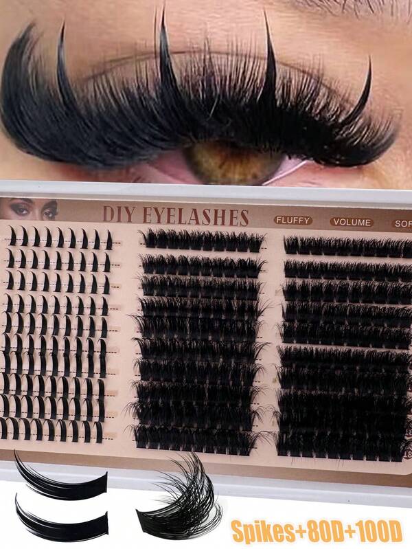 300D/200D/160D/120D/100D/80D/60D Faux cils en touffes avec pointes et cils inférieurs 190/260/240/220/290 pièces Volume naturel effet mangas Faux cils en touffes de pointes Effet féerique Effet mangas Courbure D Extensions de cils individuelles en vison style anime Pack complet Pose de cils à domicile, Touffes de cils, Cils individuels, Faux cils