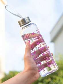 500ml 蝴蝶印花圖案水壺，運動水壺，塑膠防漏旋蓋便攜式，輕巧，日常使用，適合旅行、露營、健行、健身和戶外活動，也可用作生日禮物 - 彩色 - 查看 10