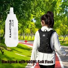 5L Hydration Running Vest Women/Man With 500ml Water Bottle, Adjustable Lightweight Running Backpacks, Reflective Hydration Backpack For Hiking, Cycling, Marathon - Black Backpack + 500ml Soft Water Bottle - View 1