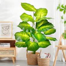 60-86-130厘米/51.18英寸人造藤条棕榈叶植物,仿真竹叶绿色高大植物,适用于家居花园、房间和商业装饰 - 青碧色 - 查看 12