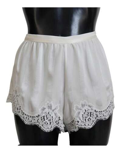 Dolce & Gabbana Silk Lace Trim Shorts Women Brown Swimwear