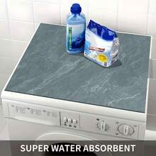 1pc High-End Gray Marble Texture Design, Warm Home Atmosphere, Diatomite, Non-Slip, Suitable For Washing Machine Cover Pad, Dryer Cover Pad, Coffee Machine Pad, Kitchen Countertop Pad. Multi-Purpose Household Mat - Sophisticated Gray Marble Texture Design In 3 Colors - View 6
