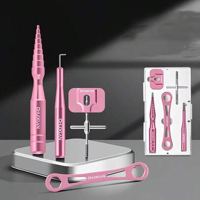 5pcs Fishing Line Reel Repair Tool Kit (Including Alloy Tool Set & ABS Storage Box) - Suitable For Maintenance Of Spinning Reel/Baitcast Reel, Containing Disassembly Pin, Nut Wrench, Bearing Tool, Designed For Fishing Enthusiasts (Fishing Rod Repair Specific)