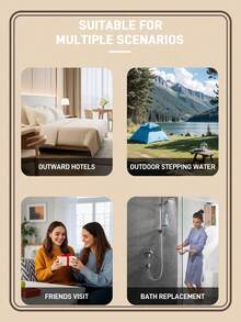 Papuci de călătorie pliabili pentru femei, sandale de duș noi, ușoare, portabile și confortabile, potrivite pentru hotel, înot, uz casnic, gri - Gri deschis - Vizualizare 5