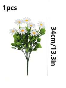 10束户外塑料雏菊仿真花，抗紫外线，仿真灌木花卉，适用于家居、酒店、办公室、婚礼、派对、花园、门廊、窗户、葬礼、摄影，也适用于复活节、情人节、母亲节、圣帕特里克节装饰，多色秋季装饰，秋季派对装饰，室内，家居，墙面装饰 - 彩色 - 查看 21