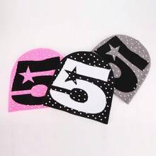 1pc Star Pattern Party Acrylic Rhinestone Letter Diamond Casual Bestselling Knit Hat - Multicolor - View 1