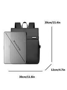 1 chiếc balo nam thời trang đa năng, kích thước 15.4in*11.8in*4.7in, dung tích lớn, chất liệu chống trầy xước và mài mòn, phù hợp cho đi làm, du lịch, công tác, dây đeo vai có thể điều chỉnh, quà tặng cho gia đình và bạn bè, balo tối giản, phong cách thường ngày, tiện dụng. - màu đen - Xem 9