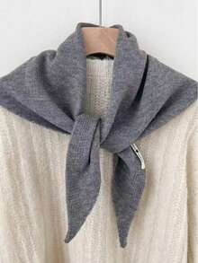 1pc Triangle Scarf, Knitted Scarf, Multi-Functional Knitted Scarf, Suitable For Matching With Dresses - 100% Wool - View 12
