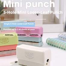 1pc 5-Hole MINI Cute DIY Punch, A5/B5/A4 Can Use, Infinite Creativity, Compact And Easy To Carry, Machine Can Hold Pendants, For Planner, Crafting, Journaling, Replacement Inner Pages - Mini 5-hole - View 2
