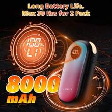 Hand Warmers Rechargeable Dual-Sided Heating with LED Display Flashlight 4 Heating Levels Electric Pocket Heater for Raynauds Golf Camping Hunting Gifts for Christmas Men Women - Pro-Orange-Paquete de 2 - Ver 3