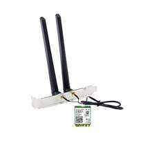AX210NGW DTK Tarjeta WiFi WiFi 6E Soporta 6GHz 2230 2x2 AX+BT 5.3+Tri-Band incluye cable RF 11 pulgadas 5dBi Antenas de alta ganancia y soportes de perfil bajo - blanco negro - Ver 2