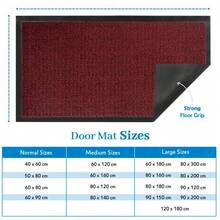 Washable Doormat Runner Non-Slip Rubber Backed Dirt Trapper Indoor Home Decor Rug - Red - View 5