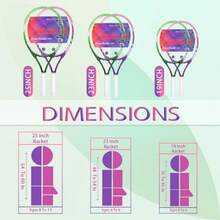 19" 23" 25" Tennis Racket Junior/Youth Tennis Racquet with Tennis Ball Carry Bag Overgrips Vibrations Dampers… - 19 pulgadas - Ver 5