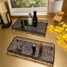 1 件透明亚克力储物托盘、化妆品收纳盒、皂液器架、香水和化妆品展示架、珠宝戒指架、家居装饰、浴室配件圣诞礼物 - 無色 - 查看 13