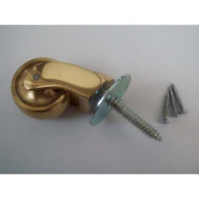 4 X SOLID BRASS VINTAGE OLD TRADITIONAL FURNITURE CASTOR SWIVEL WHEELS CASTER