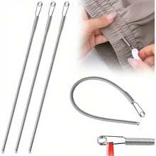 1pc Spring Pull Cord Replacement Tool | 2-In-1 Pants, Hoodie, Dress Elastic Band Inserter | Home Essential Tool Set With Waist Belt Drawstring Puller, No Sewing DIY Assist Tool | Women Christmas Gift (Flexible Steel Spring, Guiding Head) - Multicolor - View 7