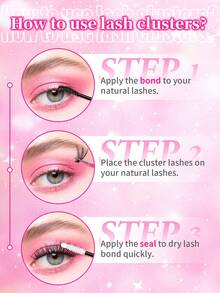 800/720pcs DIY Lash Clusters Eyelash Extension Kit, 2-In-1 Lash Bond, Tweezers, Lash Brush, 30D-160D 9-18mm Mix Lash Clusters For Beginner DIY At Home And Reusabl - Multicolor - View 11