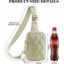 Quilted Puffer Sling Bag For Women Small Backpack Crossbody Chest Bag Fanny Packs Purses For Casual Traveling Hiking - 卡其色 - 查看 4