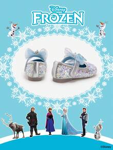 Disney 1 đôi giày công chúa có bản quyền, thích hợp cho cả đi hàng ngày và ngoài trời, thoải mái, chống trơn trượt, thoáng khí (Giày bệt trẻ em, giày bé gái, giày công chúa, giày nữ hoàng) - Màu xanh nhạt - Xem 3