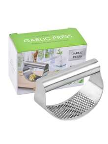 1pc Stainless Steel Garlic Press Tool, Manual Minced Garlic Chopped Garlic Tool - Multicolor - View 2