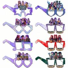 8pcs/Set Girls' Group Theme Paper Glasses, Birthday Party Photo Props [Party] Specialty Glasses, New Year Gift, Valentine's Day Gift, Easter Gift - Multicolor - View 4