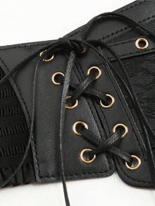 1pc Gothic Punk Lace Tassel Waist Chain Belt, Suitable For Halloween Night Party Or Daily Outfit Matching - Black - View 7