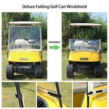 10L0L Golf Cart Windshield Compatible with EZGO TXT Gas and Electric Models Lightweight EZGO TXT Windshield Foldable Windproof Waterproof - Claro - Ver 4