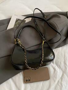 Korean Style High-Quality Minimalist Crescent Underarm Bag, New Luxury Niche Fashion Retro Versatile Commuter Shoulder Crossbody Bag - Black - View 6