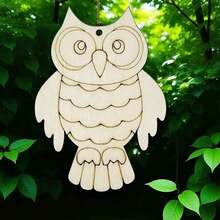 10pcs/20pcs Wooden Owl-Shaped Wood For DIY Painting And Doodling Crafts, Wooden Hanging Ornaments And Decorations For Festivals, Weddings, Home Parties, And Birthday Decorations - Multicolor - View 3