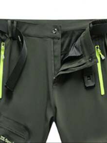 AHTELB Men's Spring Autumn Cargo Pants, Outdoor Hiking Windproof Waterproof Tactical Trousers, Straight Leg Casual Pants - Army Green - View 2