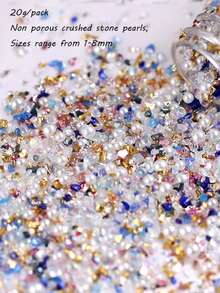 Serie azul Edición limitada de la atmósfera Estilo Ins Cuentas de arroz de vidrio Cuentas dispersas Pulsera y collar hechos a mano DIY a juego - Multicolor - Ver 5