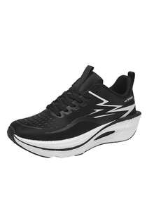Campus Popcorn Sole Casual Sports Shoes, Outdoor Sports Running Shoes, Basketball Shoes, Breathable & Comfortable, Lightweight (Tongue With/Without Letters Randomly, Asymmetrical Sole Pattern, Random Delivery) - Black - View 2