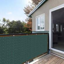 Thick PVC Privacy Screen, With Green Panel Design, Adjustable Indoor/Outdoor Privacy Barrier, With Eyelets And Stands For Wall, Garden, Balcony, Yard, Non-Climbable Mesh, Outdoor Fence Privacy Screen, Balcony Privacy Screen - 1 Dark Green - View 12