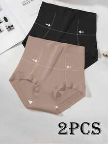 2pcs High Waist Seamless Abdominal Control Shaping Panties, Women Underwear And Lingerie - Multicolor - View 8