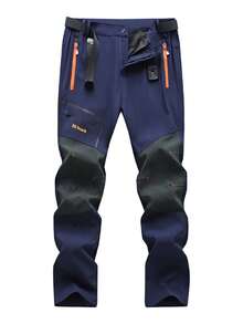 AHTELB Men's Spring And Autumn Casual Straight-Leg Cargo Pants, Outdoor Hiking Waterproof Windproof Tactical Pants - Navy Blue - View 2